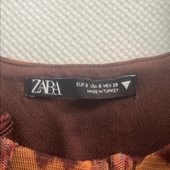 Zara Orange Brown Ruched Bustier Tank Top - Picture 2 of 4